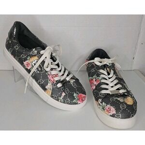 Bebe Nyomie All Over Print Floral Women Sneakers Size 8.5 ‎ Tennis Shoes Lace Up
